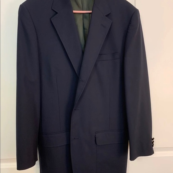 Mens Eddie Bauer navy blue tropical wool blazer - Picture 1 of 4